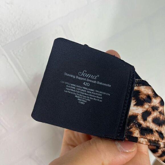 Soma Womens Balconette Bra Size 42D Leopard Print Stunning Support Smooth - Picture 7 of 9